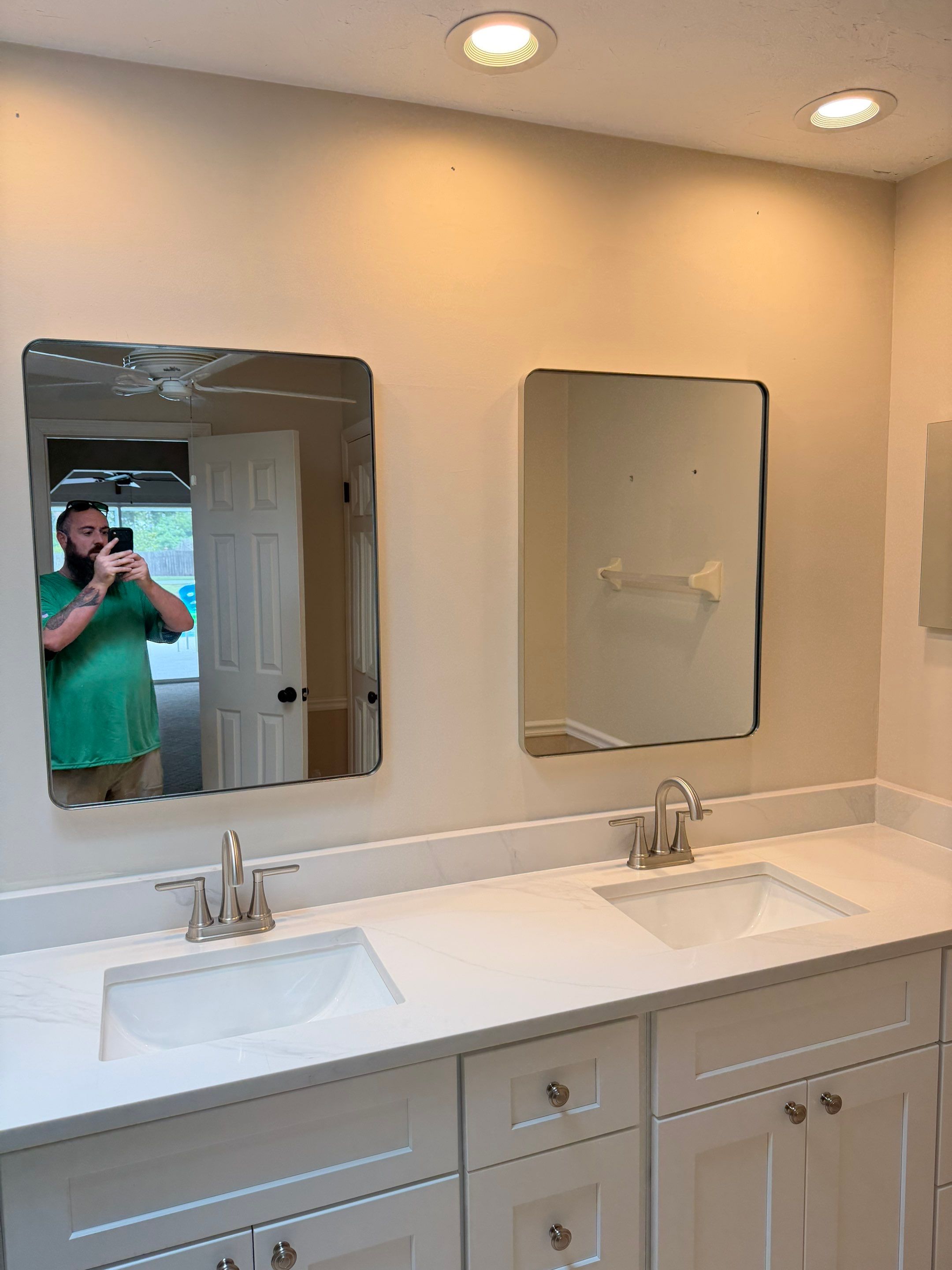 Tub-to-Shower Conversion & Vanity. photo 13